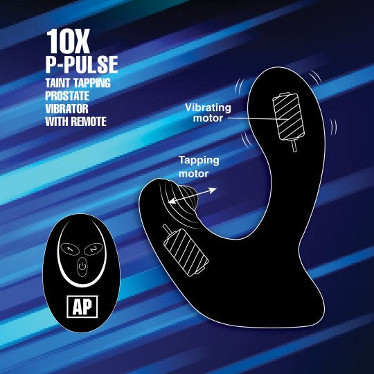 Alpha-Pro 10X Pulse- Taint Tapping Silicone Prostate Stimulator with Remote