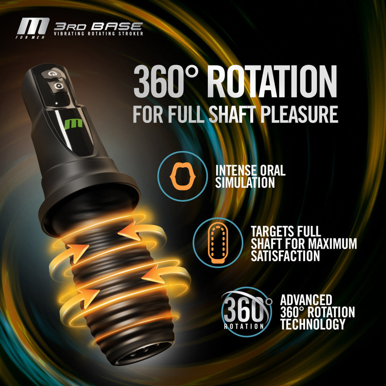 M for Men 3rd Base Rechargeable Masturbator