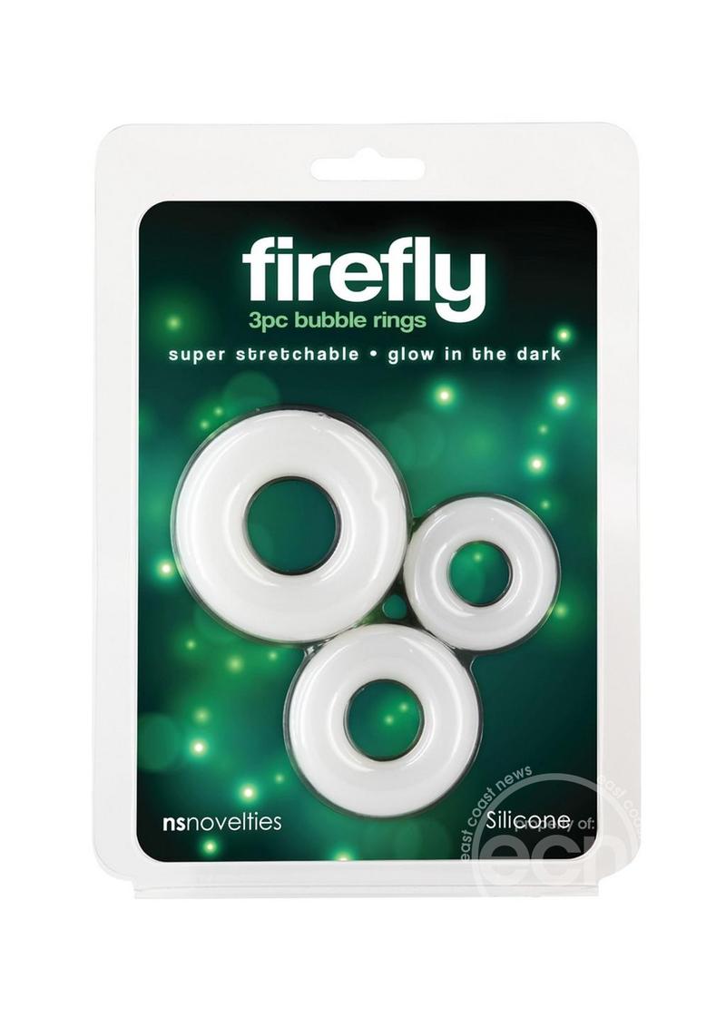 Firefly Bubble Ring Glow in The Dark 3 Piece Cock Ring Set