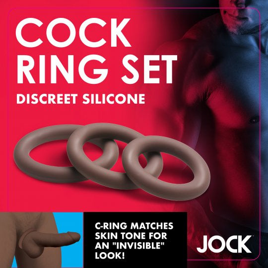 Jock Discreet Silicone Cock Ring Set (Choose Color)