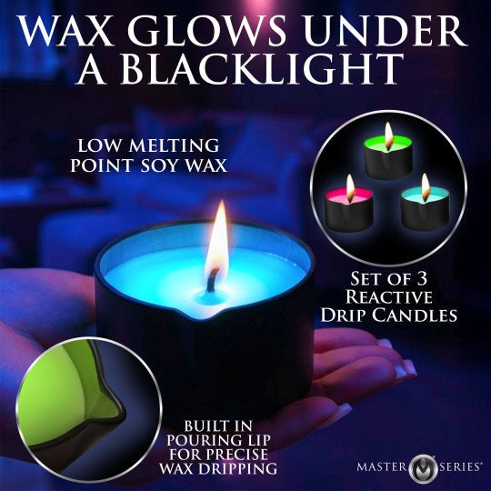 Glow Wax UV Blacklight Reactive Candles (Choose Candle)