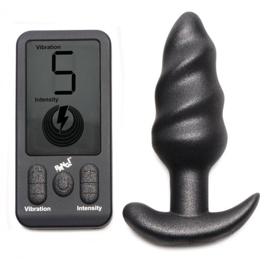 Bang 25X Vibrating Silicone Swirl Plug with Remote Control