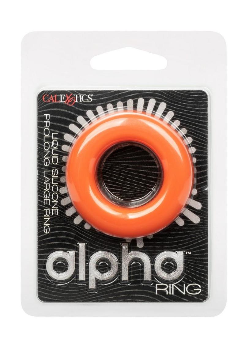 Alpha Liquid Silicone Prolong Cock Ring-Large-Orange