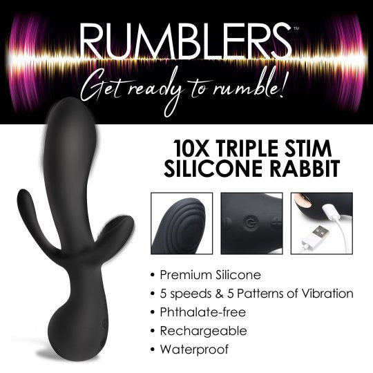 Rumblers 10X Triple Stim Silicone Vibrator