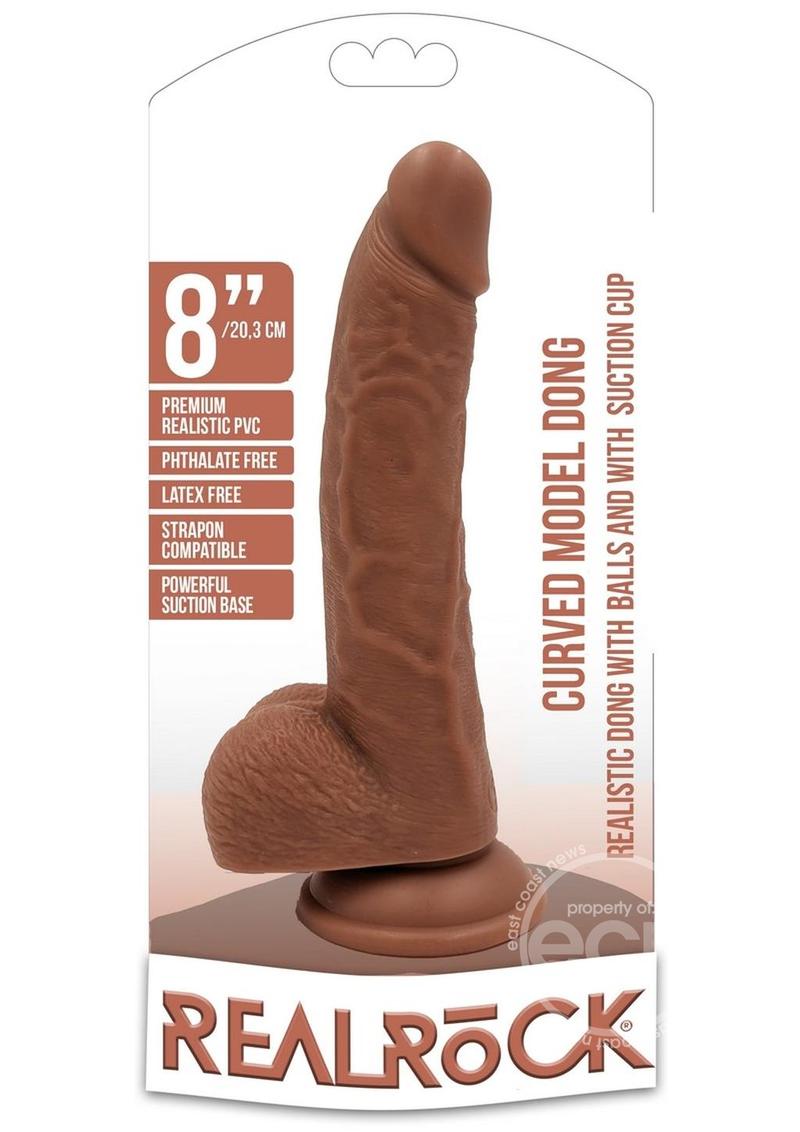 Realrock Curved Realistic Dildo with Balls and Suction Cup