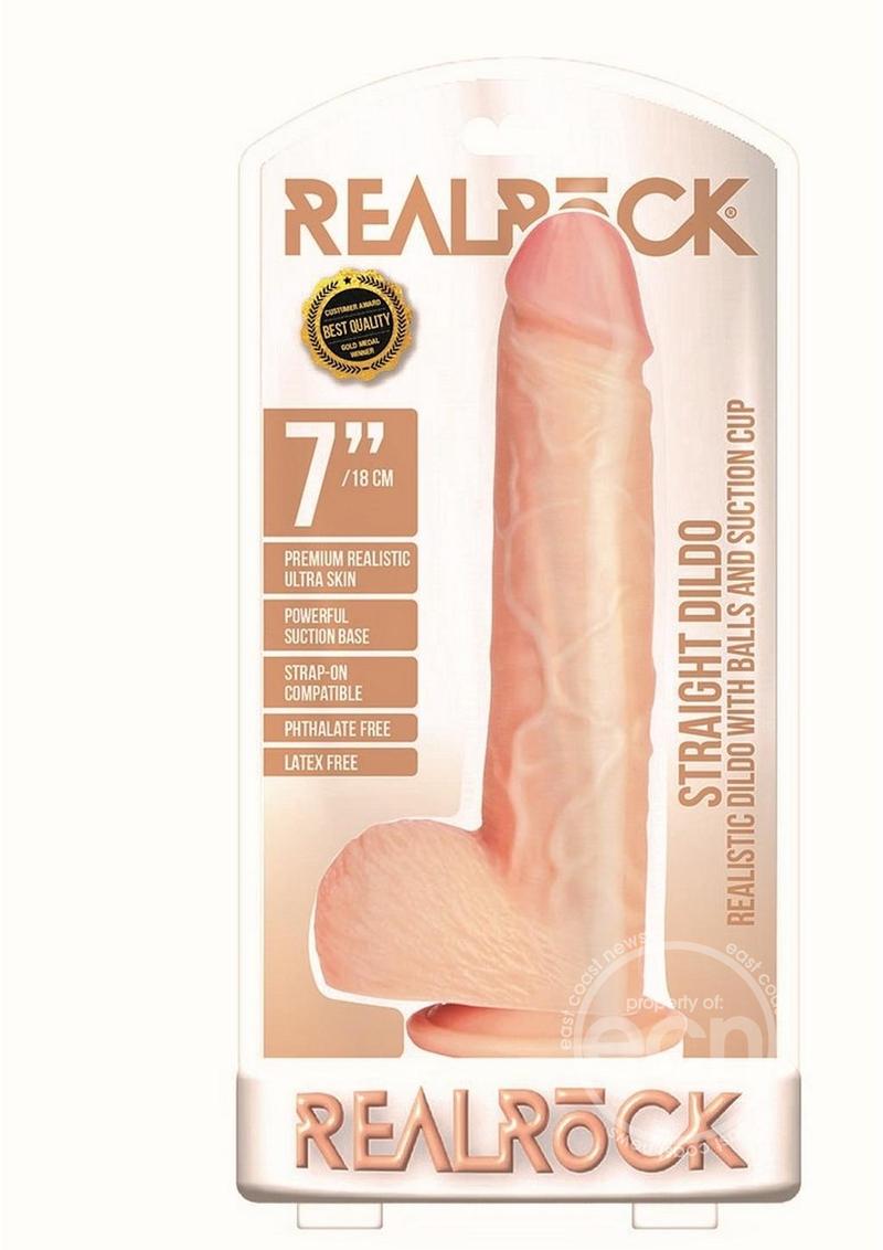 RealRock Straight Realistic Dildo with Balls and Suction Cup