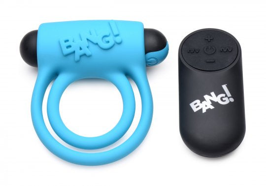 Bang! Silicone Rechargeable Cock RIng and Bullet with Remote Control