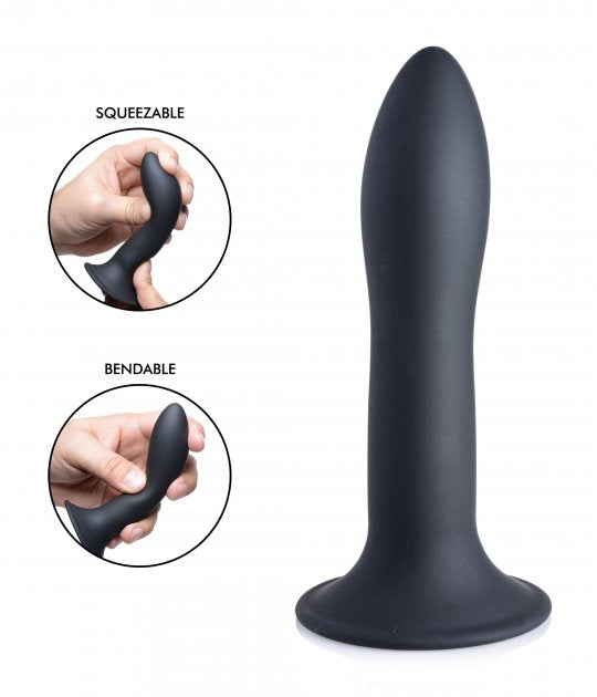 Squeezable Slender Dildo-Black