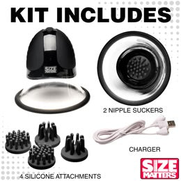 10X Rotating Nipple Suckers with 4 Attachments