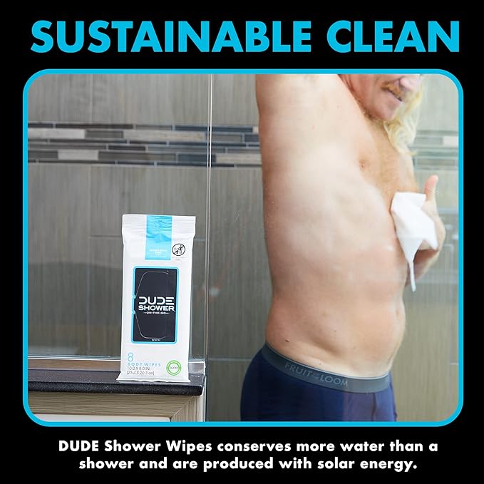 Dude Shower Body Wipes 8 Pack