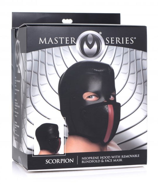 Master Series Scorpion Hood with Removable Blindfold and Face Mask