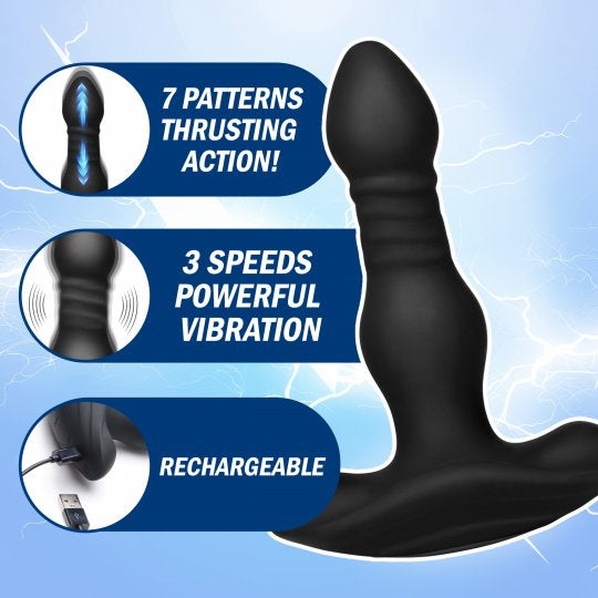 Thunderplugs Vibrating and Thrusting Remote Control Silicone Anal Plug