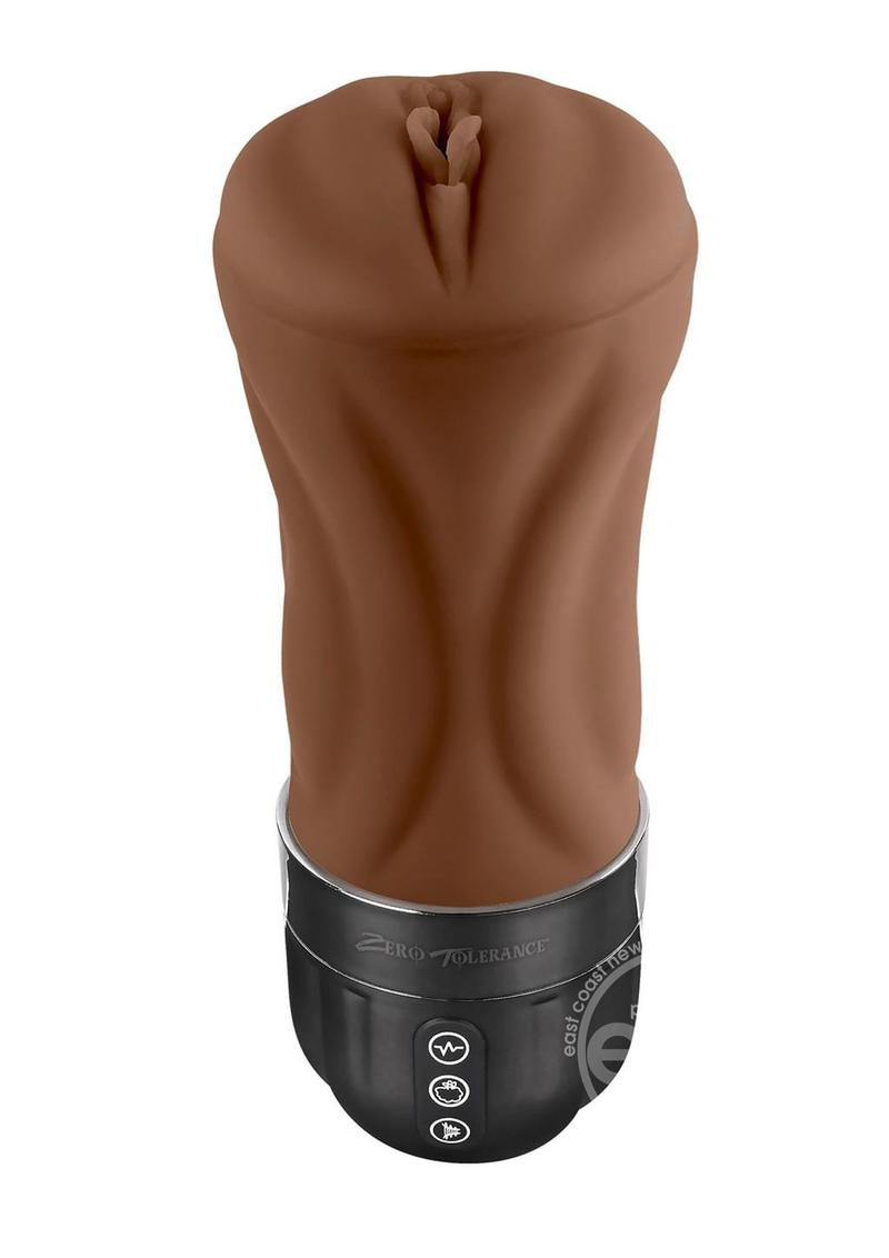 Zero Tolerance Tight Lipped Rechargeable Pussy Masturbator- Chocolate