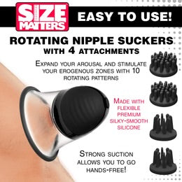 Size Matters 10X Rotating Nipple Suckers with 4 Attachments