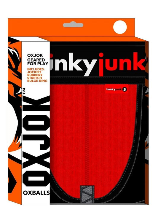 OX JOK Hunker Comfy Pouch Slider Strap Jock- Red Hot- Large