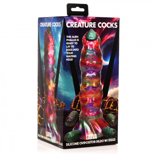 Creature Cocks Larva Silicone Ovipositor Dildo with Eggs