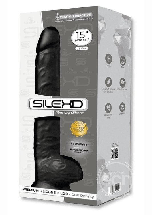 SilexD Silicone Realistic Dual Dense Dildo 15in-Black