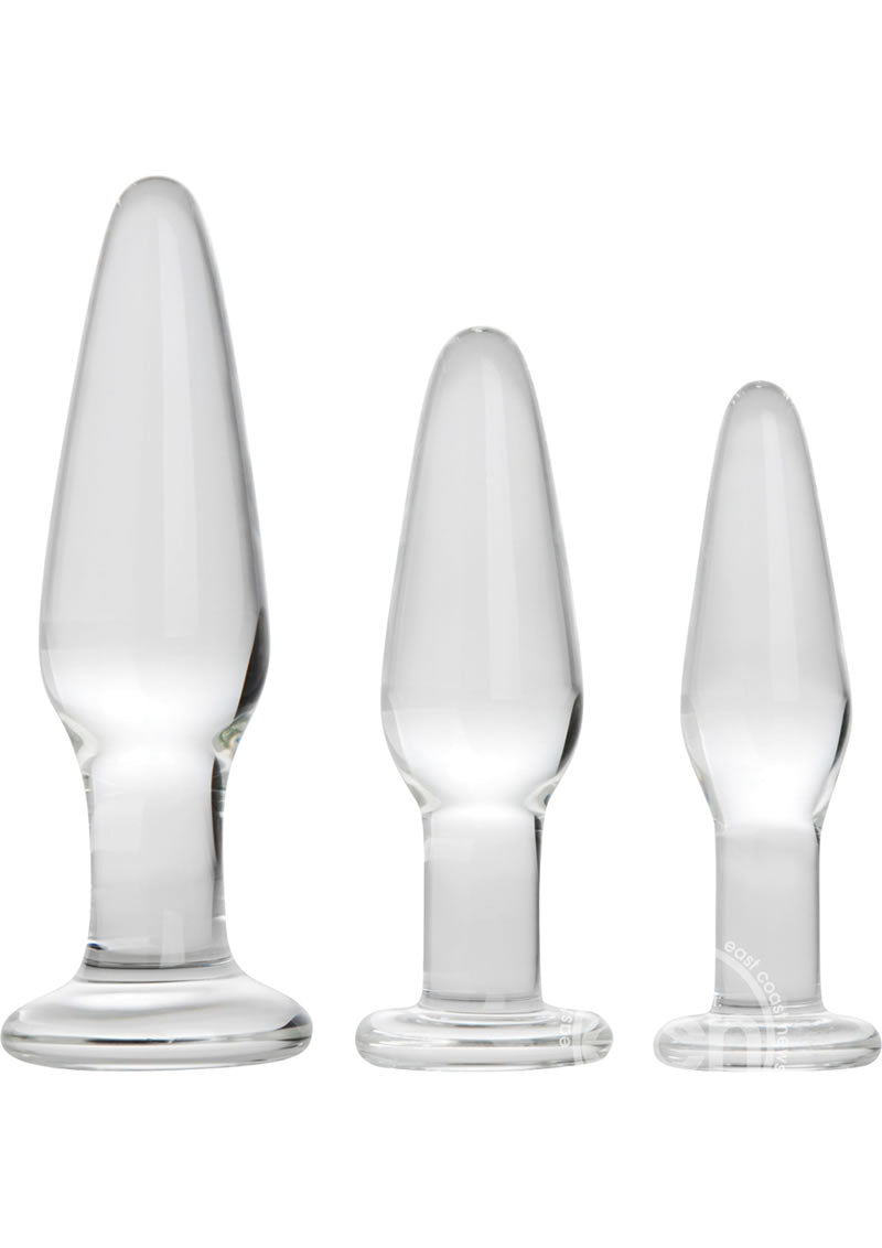 Prisms Dosha 3 Piece Glass Plug Kit- Clear