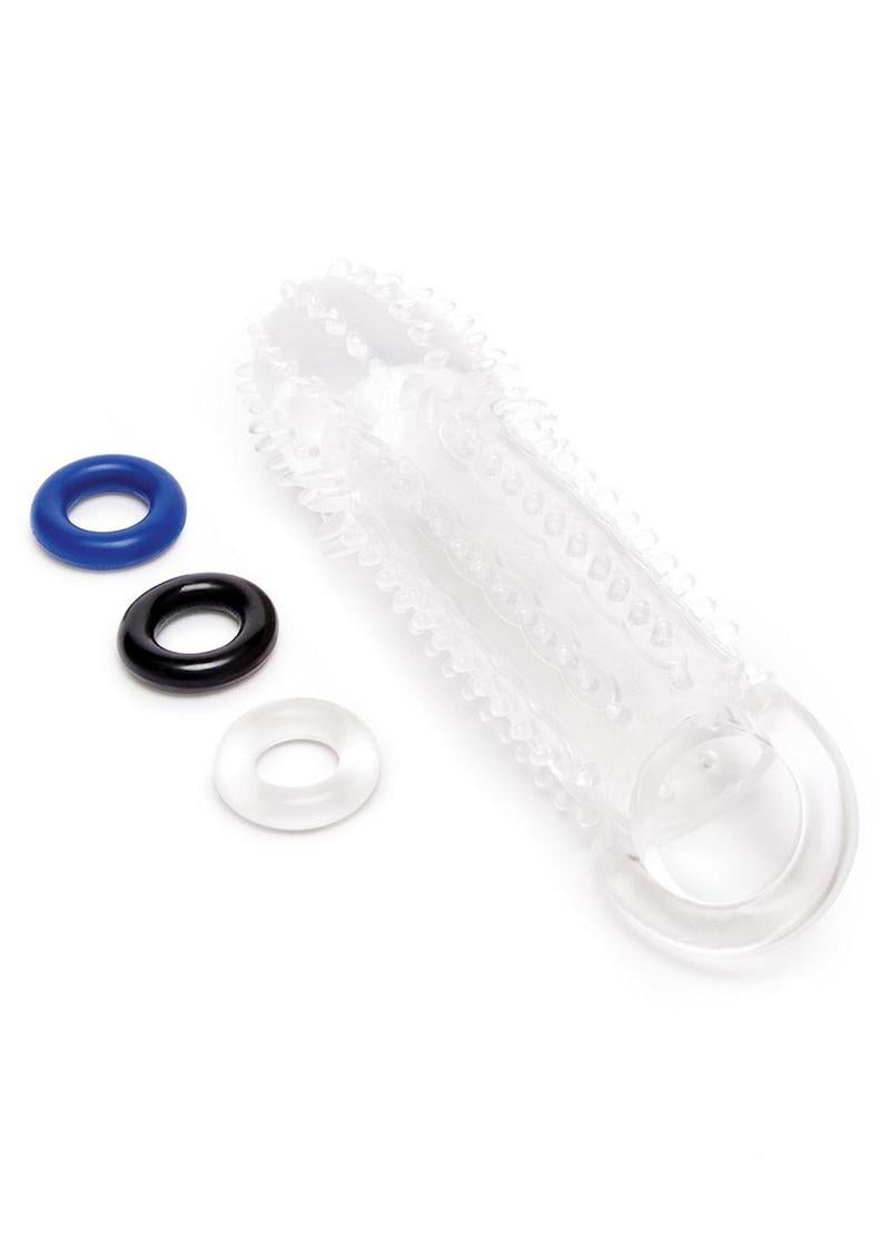 Size Up Textured Clear View Penis Extender with Ball Loop 1.5” (In Stock Sept 15th)