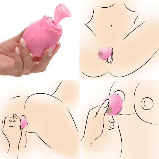 Bloomgasm Wild Rose 10X Suction Clit Stimulator-Pink