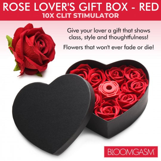 Bloomgasm The Rose Lovers Gift Box 10X Clit Suction Rose- Red