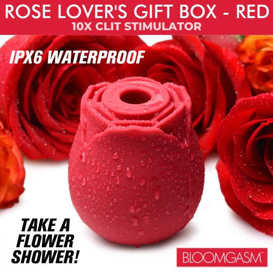 Bloomgasm The Rose Lovers Gift Box 10X Clit Suction Rose- Red