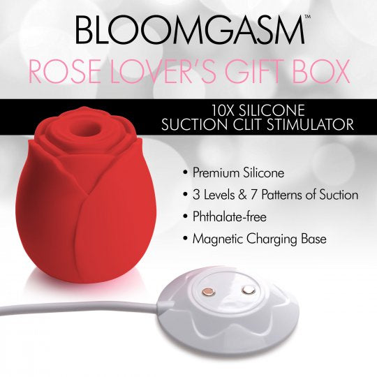 Bloomgasm The Rose Lovers Gift Box 10X Clit Suction Rose- Red