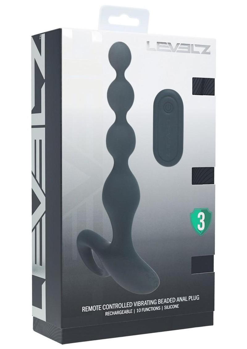 Levels Beaded Vibrating Silicone Rechargeable Anal Plug with Remote (In Stock Sept 21st)