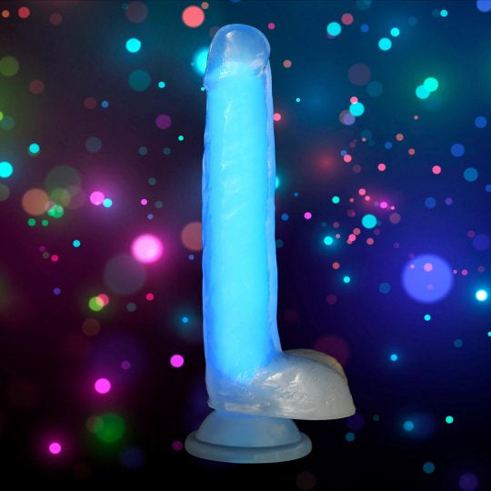 Lollicock 7 Inch Glow in the Dark Silicone Dildo with Balls (Choose Color)