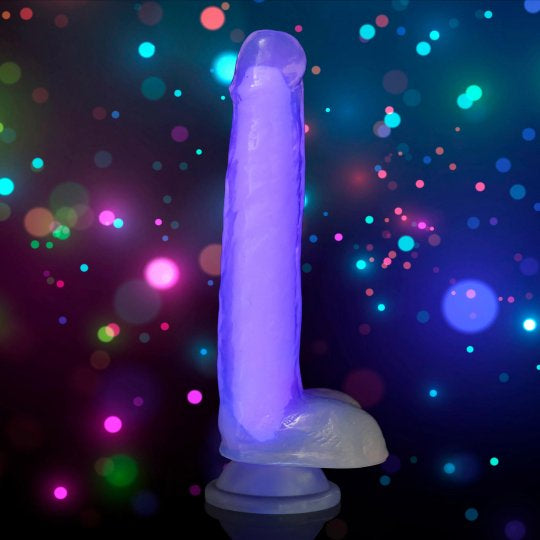 Lollicock 7 Inch Glow in the Dark Silicone Dildo with Balls (Choose Color)