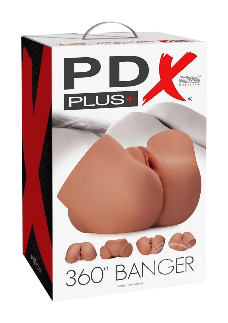 PDX Plus 360 Banger Multi Position Masturbator- Caramel