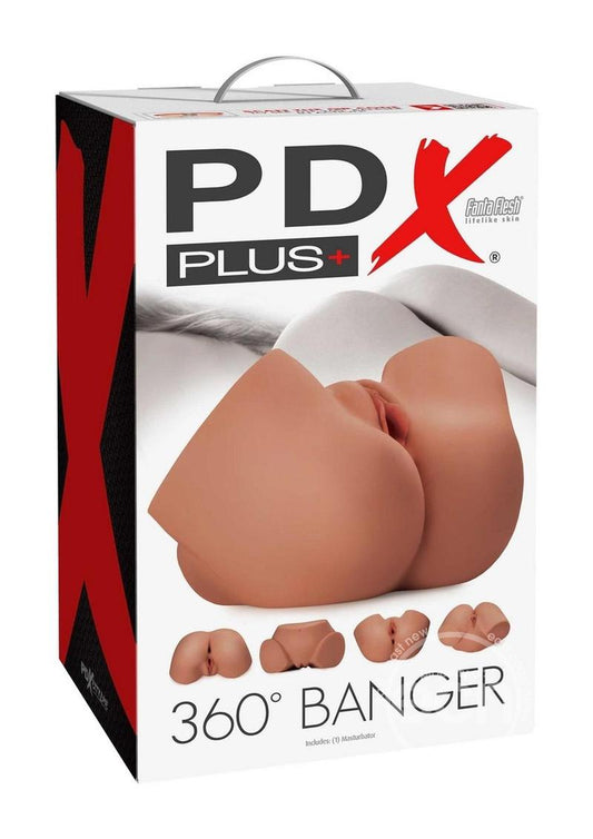 PDX Plus 360 Banger Multi Position Masturbator- Caramel