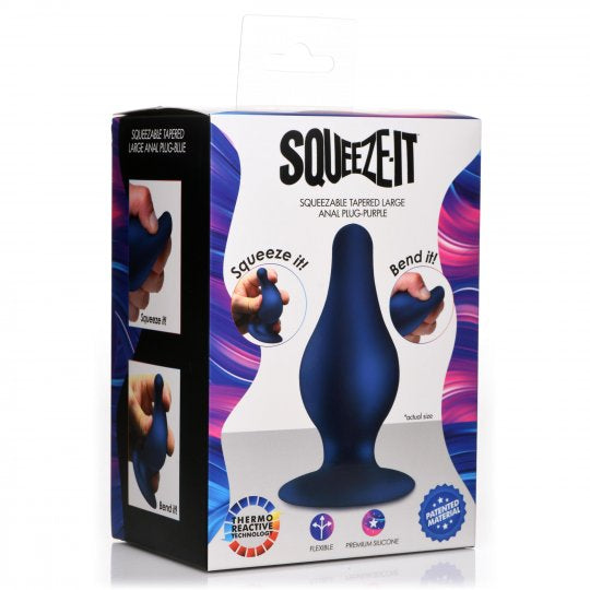 Squeezable Tapered Anal Plug (Choose size and color)