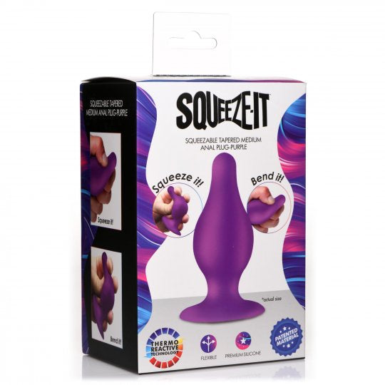 Squeezable Tapered Anal Plug (Choose size and color)