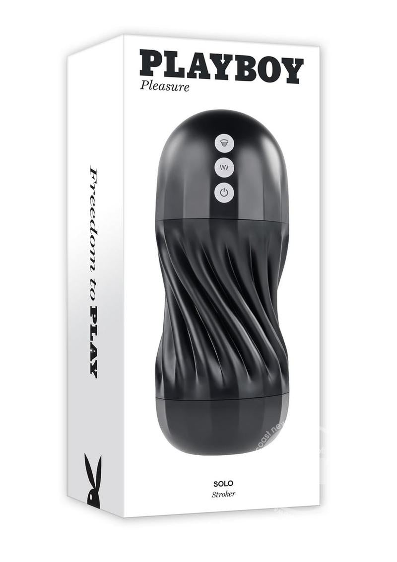 Playboy Solo Rechargeable Textured Stroker- Black