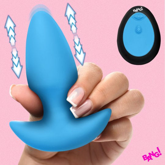Bang Thrusting and Vibrating Silicone Butt Plug with Remote (Choose Color)