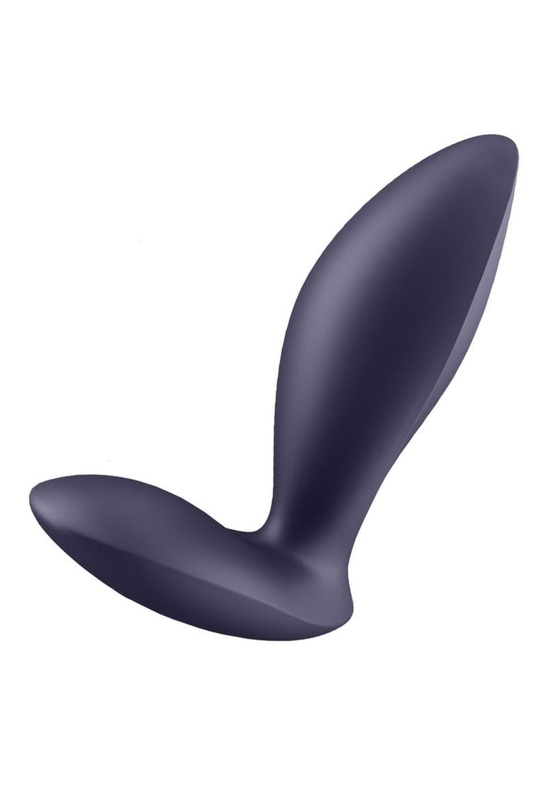 Satisfyer Power Plug Rechargeable Silicone Connect App Anal Plug- Plum