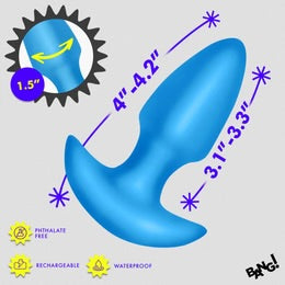 Bang Thrusting and Vibrating Silicone Butt Plug with Remote (Choose Color)
