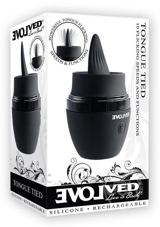 Evolved Tongue Tied Rechargeable Silicone Clitoral Stimulator- Black