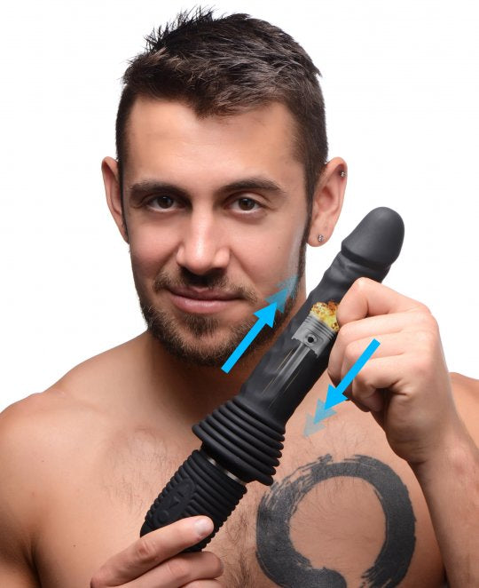 Master Series 10X Silicone Vibrating and Thrusting Dildo