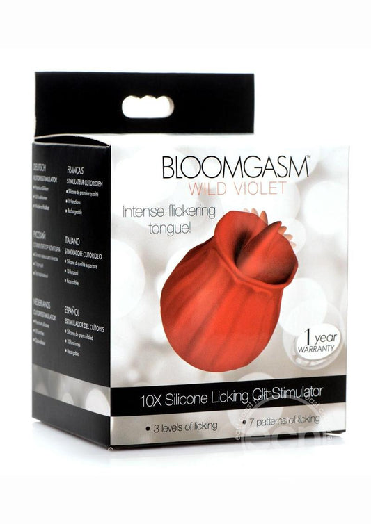 Inmi Bloomgasm Wild Violet Rechargeable Silicone 10X Lickung Stimulator- Red