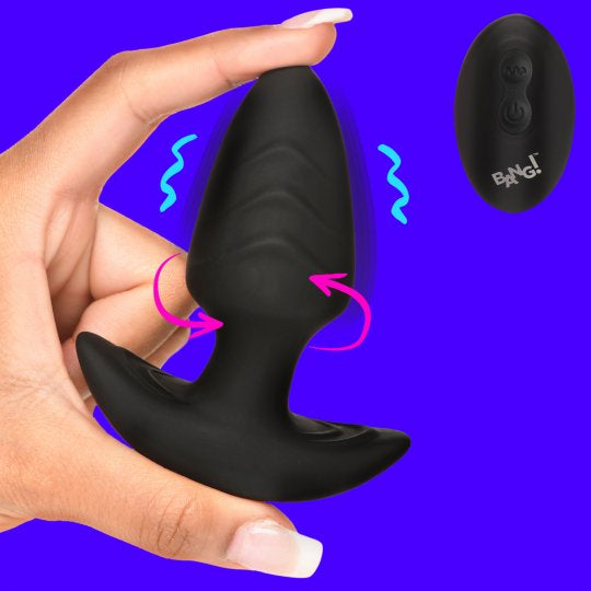 Bang Rotating and Vibrating Silicone Butt Plug (Choose Color)