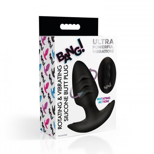 Bang Rotating and Vibrating Silicone Butt Plug (Choose Color)