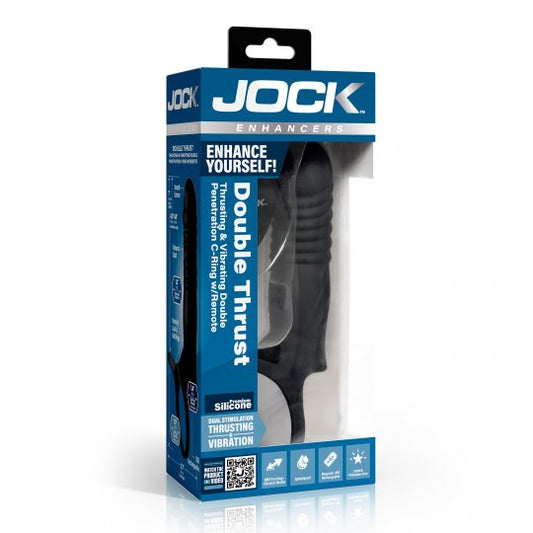 Jock Double Thrust Thrusting and Vibrating Double Penetration C-Ring w/Remote