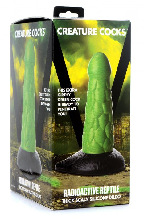 Creature Cocks Radioactive Reptile Thick Scaly Silicone Dildo