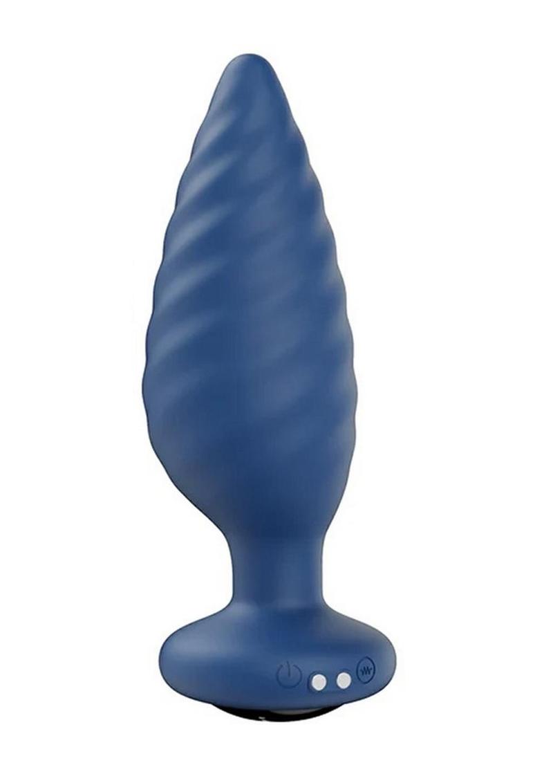 Noah App Controlled Rechargeable Silicone Rotating Butt Plug- Blue/Black (In Stock Oct 16th)