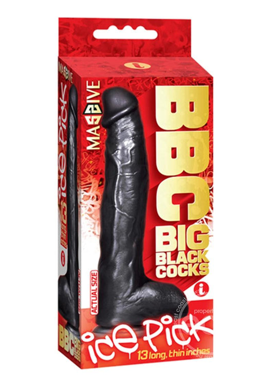 Big Black Cocks Ice Pick Realistic Dildo 13”