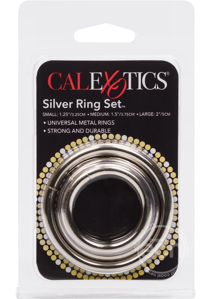 CalExotics Silver Cock Rings (3 Piece Set) Silver