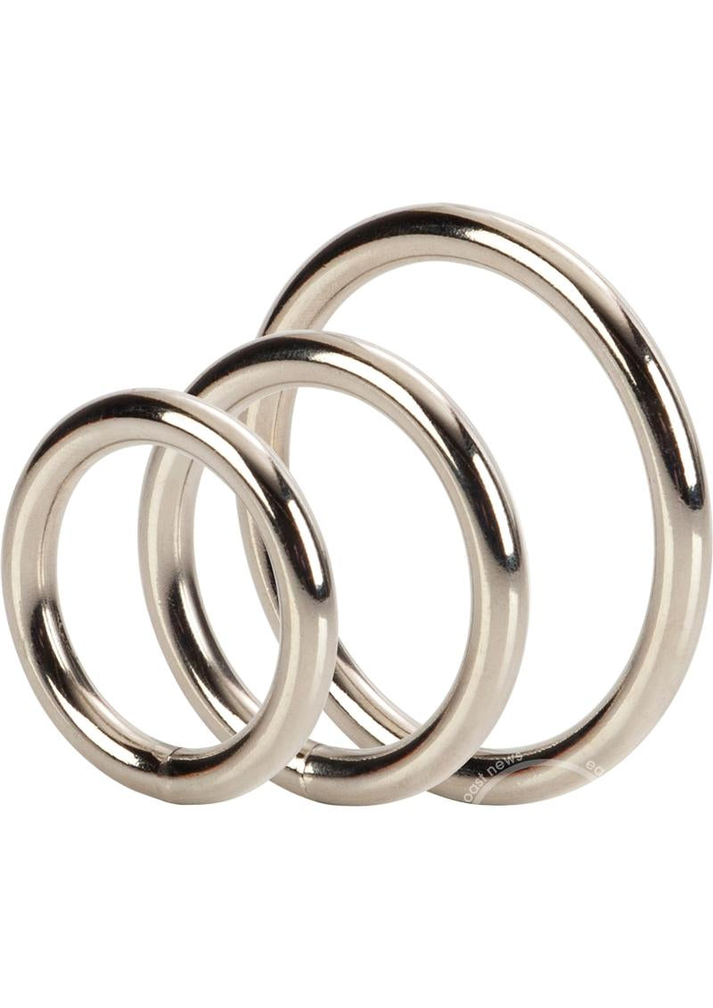 CalExotics Silver Cock Rings (3 Piece Set) Silver