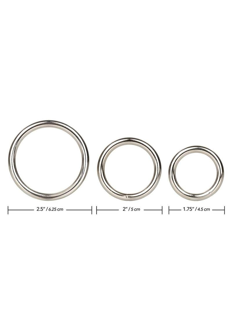 CalExotics Silver Cock Rings (3 Piece Set) Silver